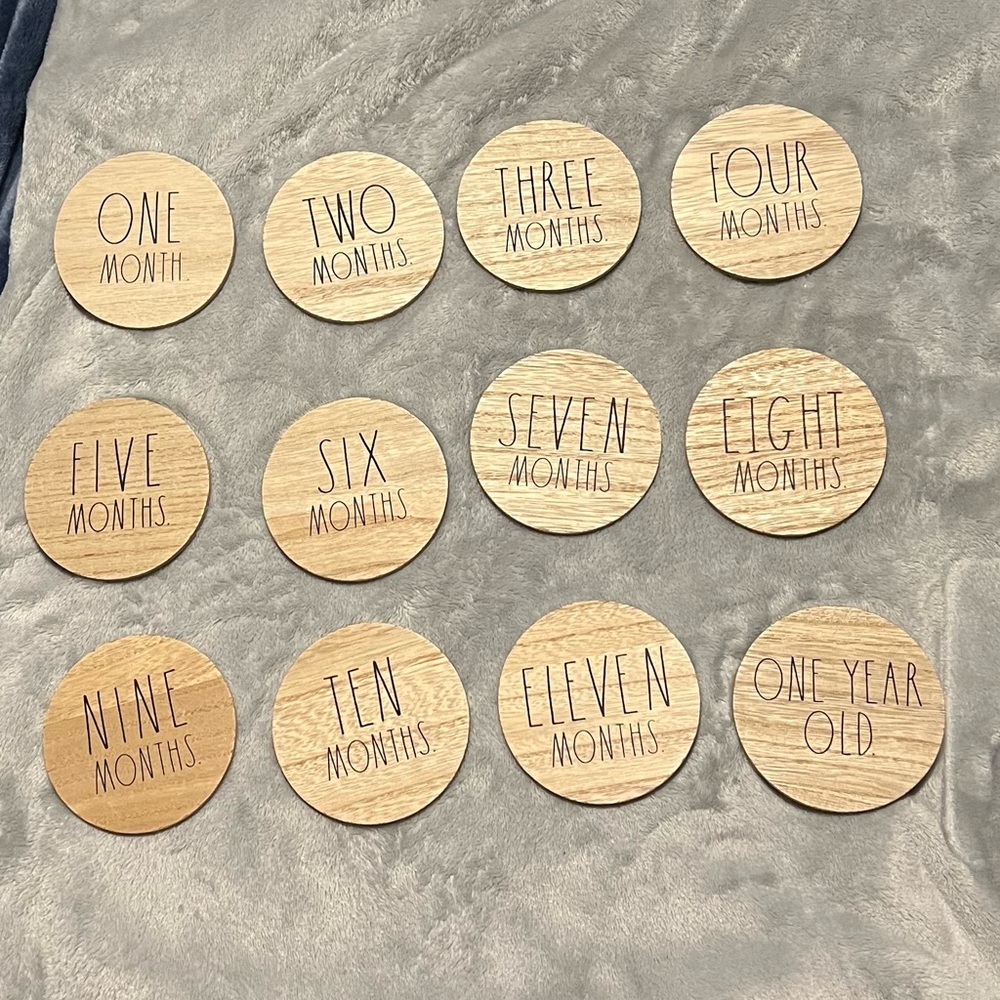 Rae Dunn Wooden Baby Milestone Discs